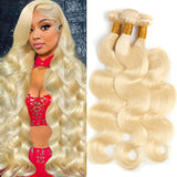 613 Bundles Human Hair 16 18 20 Inch Blonde Body Wave Bundles Human Hair 100% Unprocessed 12A Virgin Human Hair 3 Bundles 613 Body Wave Human Hair Weave Extensions