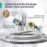 BESAQUO Shower Head,10 Functions High Pressure shower head with handheld, Built-in Pause Mode & Power Wash, Non-Clogging Nozzles High Flow Hand Held Shower Head, Leakproof 6ft Hose&Adjustable Bracket