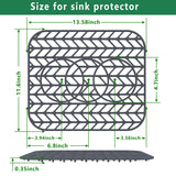 GUUKIN Sink Protectors for Kitchen sink, 13 5/8" x 11 5/8" Folding Non-slip Silicone Sink Mat Grid for Bottom of Farmhouse Stainless Steel Porcelain with 3 Reserved Holes Pack of 2