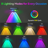 TECKNET Solar Fence Lights Outdoor 12 Pack, Warm White & 6 Colors & RGB, IP66 Waterproof LED Deck Light, Dusk to Dawn Fence Lights Solar for Wall, Railing, Step, Patio, Pool, Backyard, Outside