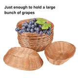 30 Pack Oval Poly Wicker Basket, 9 x 6 x 2.6 Inch Poly Wicker Bread Baskets, Medium Size Gift Baskets for Kitchen, Christmas Gifts, Centerpiece Display, Storing Bread, Fruits, Vegetables, by GNIEMCKIN