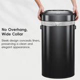 EKO Urban 32 Gallon Round Black Stainless Steel Open Top Waste Bin, Tall Commercial Trash Can for Indoor/Outdoor, Extra Large Metal Garbage Bin for Office, Restaurant, Restroom,120L
