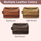 Personalized Toiletry Bag for Men, Gifts for Men, Christmas, Custom Leather Travel Shave Kit Cosmetic Hygiene Bag, Engraved Pattern Text, Ideal for Him, Dad, Groomsmen, Birthday, Anniversary, Father