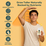 CystoRebalance 25-in 1 Bone Strength Supplement - for Natural Growth, Digestion and Stress - High Absorption - Calcium, Magnesium, Zinc, Ashwaganda and Multivitamins for Age 12+ | 60 Caps