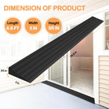 Threshold Ramps for Doorways Self-Adhesive Rubber Ramps for Door Threshold Rubber Door Threshold Ramp for Wheelchair Stroller Scooter Reducer Ramp (Black, 3” Wide x 6.6' Long)