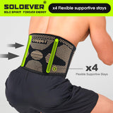 SOLOEVER Copper Back Braces for Lower Back Pain, Breathable Lumbar Support Belt for Men and Women, Lower Back Brace for Herniated Disc, Sciatica, Scoliosis, Heavy Lifting (Black, XX-Large)
