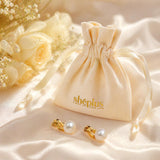 Sheplus Freshwater Pearl Clip On Gold Earrings for Women
