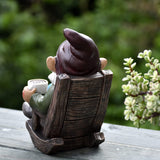 OwMell Gnome Statue for Garden Decor, Funny Drinking Coffee Gnomes Outdoor