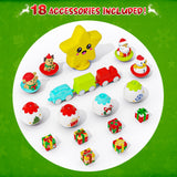 My First Christmas Tree for Toddlers: Kids Christmas Tree Toy Set with DIY Train Set&Tracks,18 Colorful Decorations Sensory Developmental for Little One Xmas Birthday Gifts for Boys & Girls