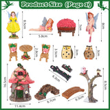HIYZI 93 Pcs Fairy Garden House Resin Accessories Fairy Elves Kit Miniature Fairy Figurines Ornaments Animals Decor Outdoor for DIY Dollhouse