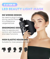 EVFOFO Red Light Therapy Mask for Face, 7 Colors LED Face Mask Light Therapy At Home, Led Face Mask Light Therapy, Black