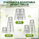 2 Pack 50" Tall A Frame Trellis for Climbing Plants Outdoor (50" X 17") – Heavy Duty Garden Adjustable Trellis, Metal Trellis for Cucumbers, Beans, Tomatoes, Grapes, and Vining Vegetables