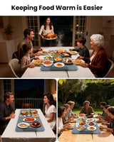 ZELTRI Food Warmer Mat Plug and Play-Extra Large 36''X16'' Rapid Full Surface Heating, 4 Level Temp, 5 Hour Timer, Child Lock, Portable Warming Mat for Family Gatherings, Parties, Outdoor Camping