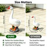 RiKoDaM Large Porch Goose Statue 20 Inch, Resin Front Porch Goose Decor, Geese Decor Lawn and Garden Statue for Patio, Balcony,Yard Decorations, Housewarming Birthday Gifts,White
