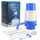 HotFrost Manual Water Pump for 5 Gallon Jug & Bottle – Non-Electric 5 Gallon Water Dispenser, Universal Hand Pump with 3 Adjustable Tubes, 53mm Screw Top Adapter, Spout Cap & Cleaning Brush, BPA-Free