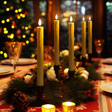 Homemory Window Candles with Remote Timer Dimmer - 6 Pcs Battery Operated Ivory Flameless Tapers with Holders and Suctions - LED Candlesticks for Christmas, Xmas Holiday Decor