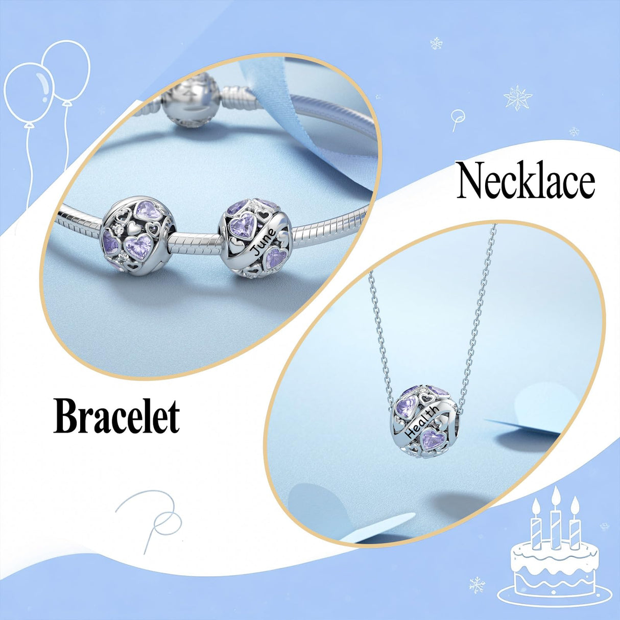 DALARAN June Birthstone Charm Compatible with Pandora Bracelets Bead