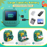 Kids Camera Instant Print, CAMCLID 2.4 Inch Screen Camera for Kids Dinosaur Children Digital Camera with 32GB Card & 3 Rolls Paper, Christmas Birthday Gift Toys for Boys Girls 3-12 Age (Green)