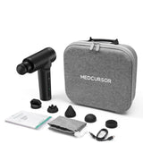 Medcursor Massage Gun - High Intensity Brushless Motor, Handheld Percussion Deep Tissue Massager with 6 Massage Heads for Sore Muscle and Stiffness, Gifts for Father/Dad (Black)