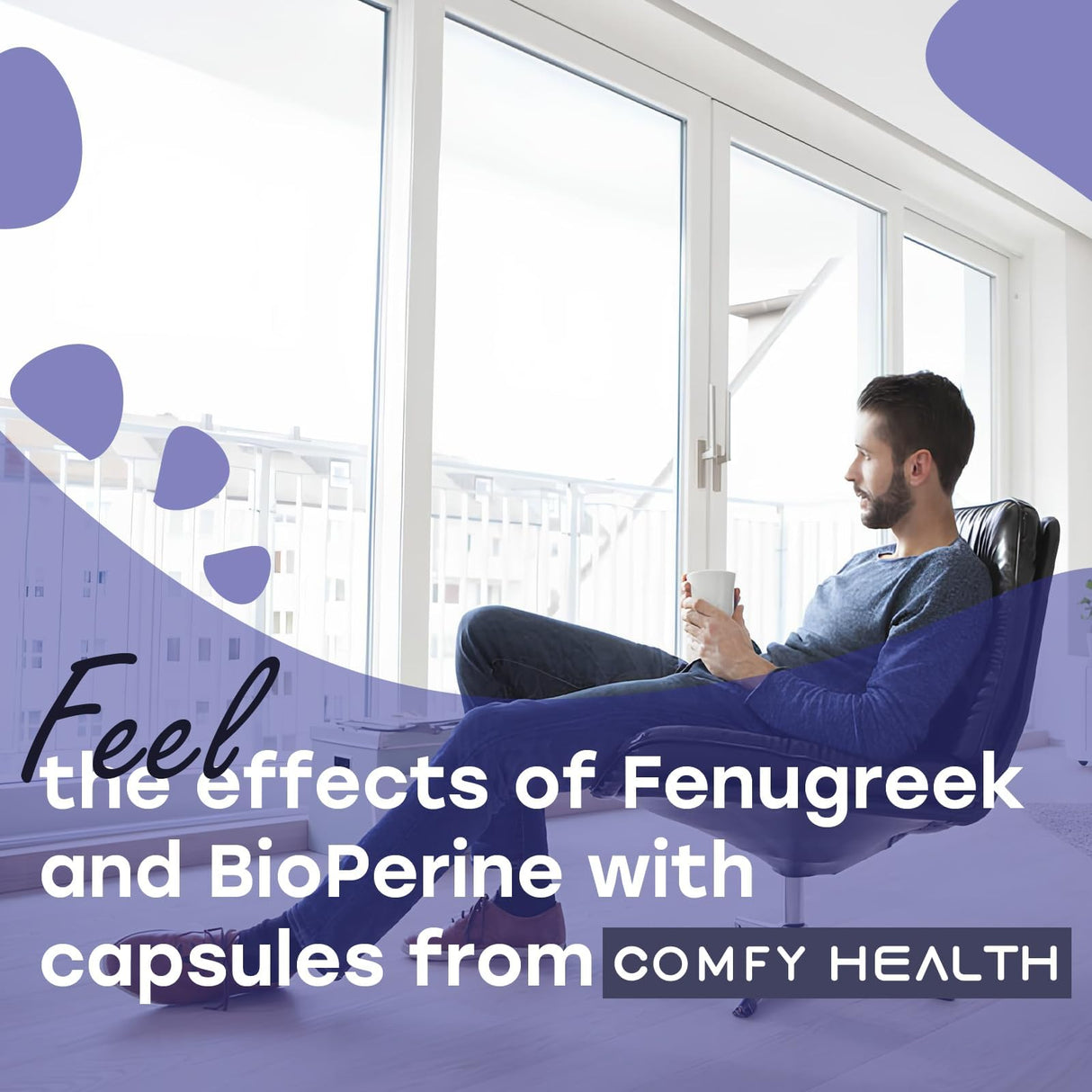 COMFY HEALTH Fenugreek Capsules, 2410mg Per Capsule, 120 Count, Fenugreek Pills with Bioperine for Superior Absorption, Non-GMO, Gluten Free Fenugreek Seeds Extract Supplements, Fenogreco Capsulas