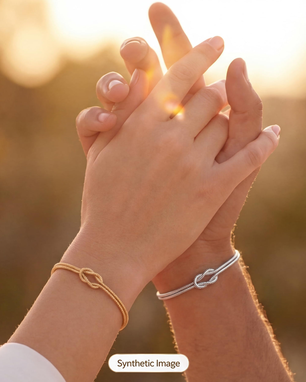 UVGVA Gold Silver Love Knot Bracelet, 18K Gold Plated Bracelets for Women