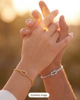 UVGVA Gold Silver Love Knot Bracelet, 18K Gold Plated Bracelets for Women