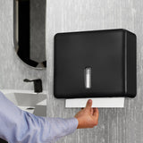 Stardrix Multifold Paper Towel Dispenser Wall Mount (Black) – Large Capacity C-Fold, Trifold, and Folded Commercial Hand Towels Holder for Bathroom & Restroom – Adhesive or Screw Mounted