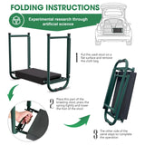 Onadak Heavy Duty Garden Kneeler & Seat with Support Legs, 400lbs Capacity Foldable Gardening Stool, Extra Thick Pad & Large Tool Organizer Bag, Ergonomic for Seniors - Dark Green