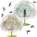 2 Pack 12x12FT Extra Large Fruit Tree Netting with Double Zipper & Double Drawstring, Heavy Duty Bird Netting for Fruit Trees, Reusable Tree Net to Protect Large Trees from Birds, Squirrels, Deer