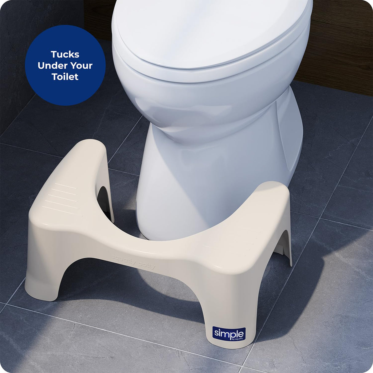 Squatty Potty Simple Bathroom Toilet Stool, Buttercream 7", Ergonomic Stool – Posture-Enhancing Bathroom Footrest for Improved Digestion & Constipation Relief