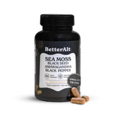 Better Alt Seamoss Capsules- Irish Sea Moss with Black Seed Oil, Ashwagandha & Black Pepper for Stamina, Strength & Endurance- High Potency Sea Moss Supplement - 60 Servings, 120 Capsule
