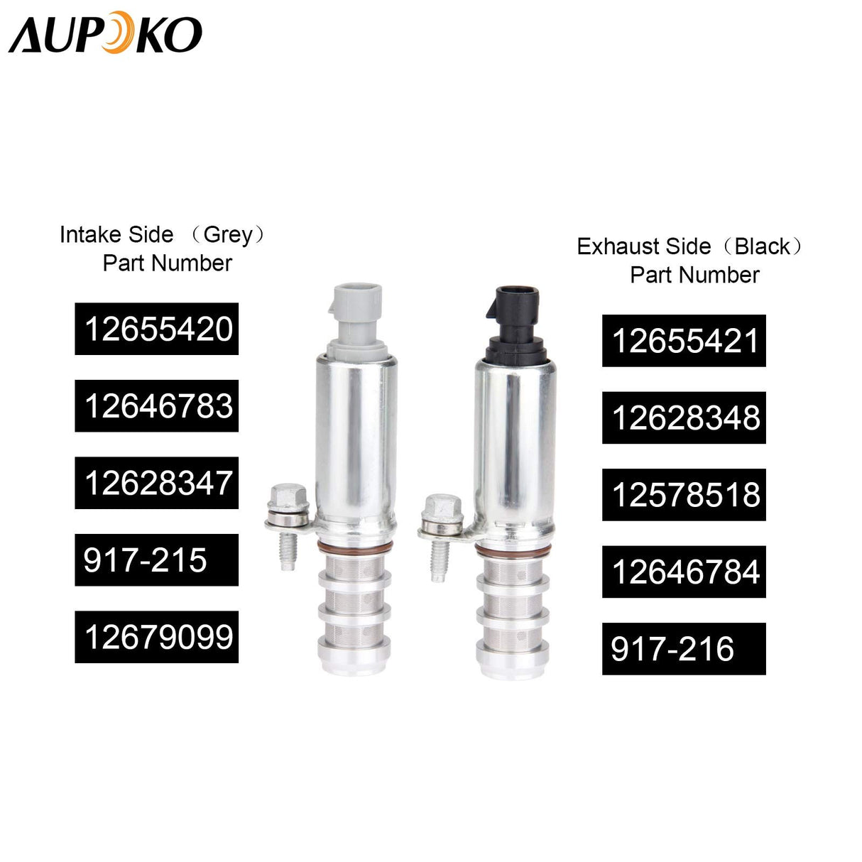 Aupoko Intake & Exhaust Camshaft Position Actuator Solenoid Valve Kit for GM Chevy Malibu HHR Buick Pontiac 2.0L / 2.2L / 2.4L, Replaces# 12655421, 12655420