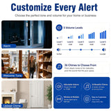 SanJie Door Chime, Door Open Contact Sensor Alarm with 500 FT Range,26 Chimes 5 Adjustable Volume for Business/Store/Home/Office When Entering 3 Sensors + 1 Receiver