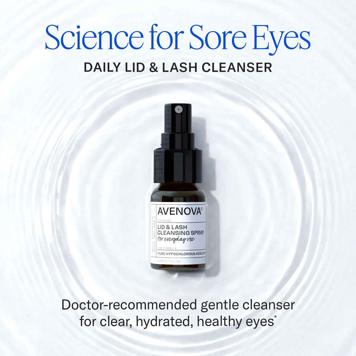 Avenova Eyelid Spray Cleanser for Lid & Lash, 20 ml Bottle