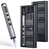 JOREST Mini Electric Screwdriver, Small Cordless Precision Screwdriver set with 38 Magnetic Bits, 5 Torque Settings, Repair Tool for iPhones, Laptop, Drone, Game Console, Camera; Gift for Father