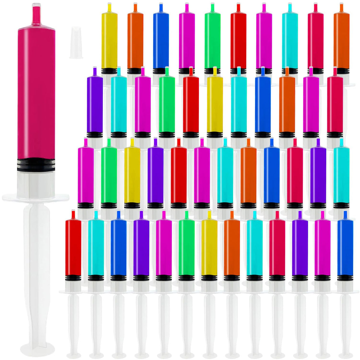 SNMEIKUN 120 Pack Plastic Syringes with Tip Cap 10ml Capacity Resuable Syringe for Halloween, Thanksgiving Day, Christmas, Graduation