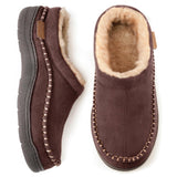 Zigzagger Men's Slip On Moccasin Slippers,Coffee, 11-12