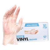 ForPro Disposable Vinyl Gloves, Clear, Industrial Grade, Powder-Free, Latex-Free, Non-Sterile, Food Safe, 2.75 Mil. Palm, 3.9 Mil. Fingers, X-Large, 100-Count (Pack of 10)
