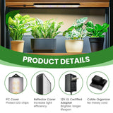 Wolezek Grow Light Strips for Indoor Plants, 420 LEDs Full Spectrum Plant Light for Indoor Growing with 6/12/16H Auto Timer, Grow Lamp Bar for Seedling Succulent, 13.8 Inches, 4 Pack