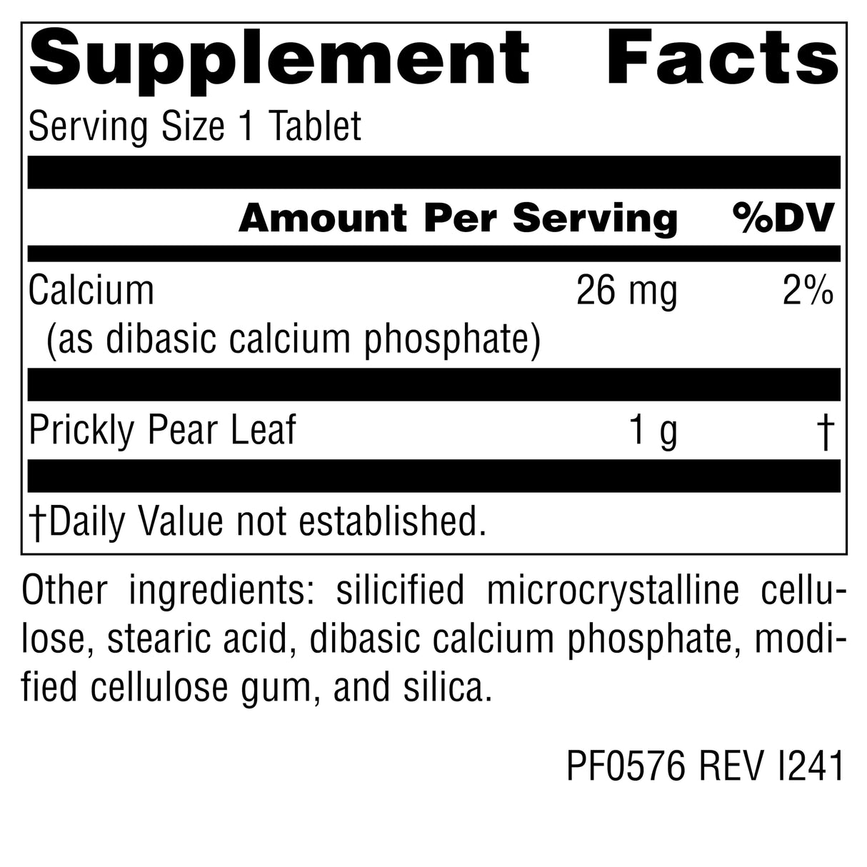 Planetary Herbals Full Spectrum Nopal Cactus, Prickly Pear Cactus, 1000 mg, with Prickley Pear Leaf - 120 Tablets