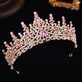 Crystal Crown and Tiara Jewelry Set for Women Bride with Necklace Earrings