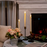 Homemory 24 Pcs Flameless Taper Candles with Remote, Timer, Dimmer, Plastic Battery Operated CandleSticks, Ivory Led Window Candles with Flickering Light, 9.6 Inches for Halloween Christmas Decoration