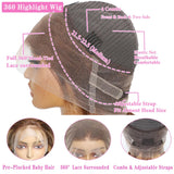 Atilck 360 Lace Front Wigs Human Hair Full Lace Human hair Wigs Ombre Lace Frontal 180 Density 4/27 Colored Honey Blonde 360 HD Transparent Wigs for Black Women (22 Inch)