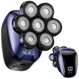 Head Shaver 7D, Wyklaus Head Shavers for Bald Men, Head Electric Razor with Nose Hair Trimmer, Waterproof Wet Dry Mens Grooming Kit (Blue)