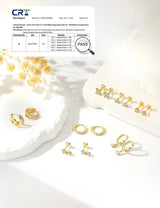 M MOOHAM Flat Back Earring Stacks for Women, Hypoallergenic 14k Real Gold Plated Hoop Stud Cartilage Earrings Stack Set Small Cute Helix Huggie Hoop Drop Earrings Trendy Jewelry Gifts for Women
