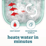 Homedics Smart Space Elite Footbath with Heat Boost, Collapsible, Invigorating Bubble Massage, 3 Pedicure Attachments, Safe to Use Bath Salts, Patented Safety-Lock System, Ergonomic