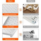 TORACK Pegboard Display Stand for Craft Shows & Fairs, 12 x 16 in Metal Tabletop Pegboard Display with Hooks for Christmas Fair Event(White, Pack of 2)