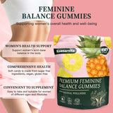 Kuasarvita Premium Vaginal Probiotics Gummies | Menstrual Relief | Feminine Care for Woman Balance pH | Hawaiian Pineapple Flavor | Sugar Free | 60 Gummies