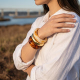 Rackynass Chunky Acrylic Bangle Bracelet for Women Colorful Resin Bracelets Trendy Stack Statement Cuff Jewelry Gift