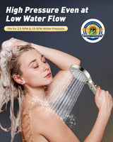 FASDUNT Shower Head with Handheld, High Pressure Handheld Shower Head with 80" Extra Long Stainless Steel Hose & Adjustable Bracket, Showerhead with ON/OFF Switch for Pets Bath, Brushed Nickel